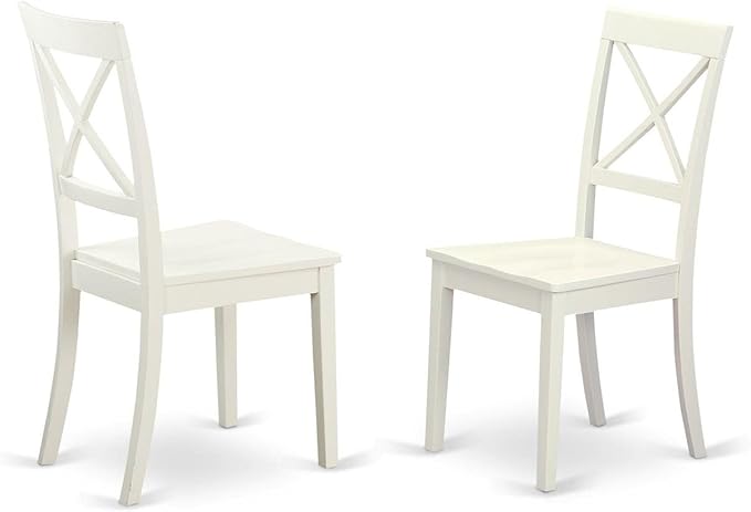 East West Furniture DLBO5-WHI-W 5 Piece Kitchen Table Set - Image 3