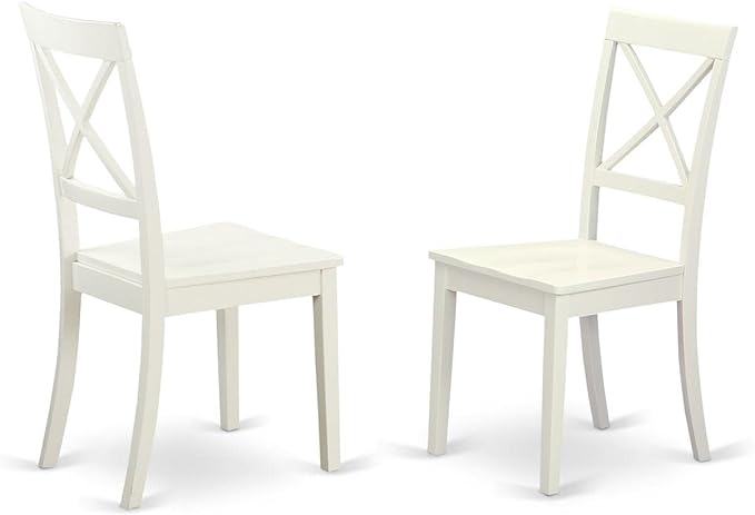 East West Furniture SHBO5-WHI-W 5 Piece Dining Room Table Set Includes a Round - Image 3