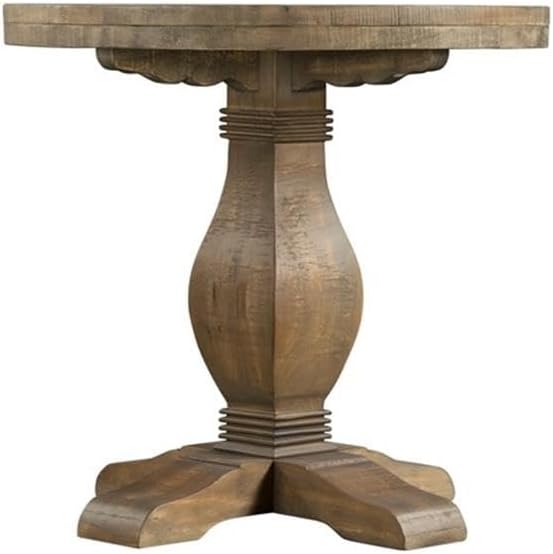 Napa Solid Wood Farmhouse Rustic Round End Side Living Room Table, Nightstand - Image 3