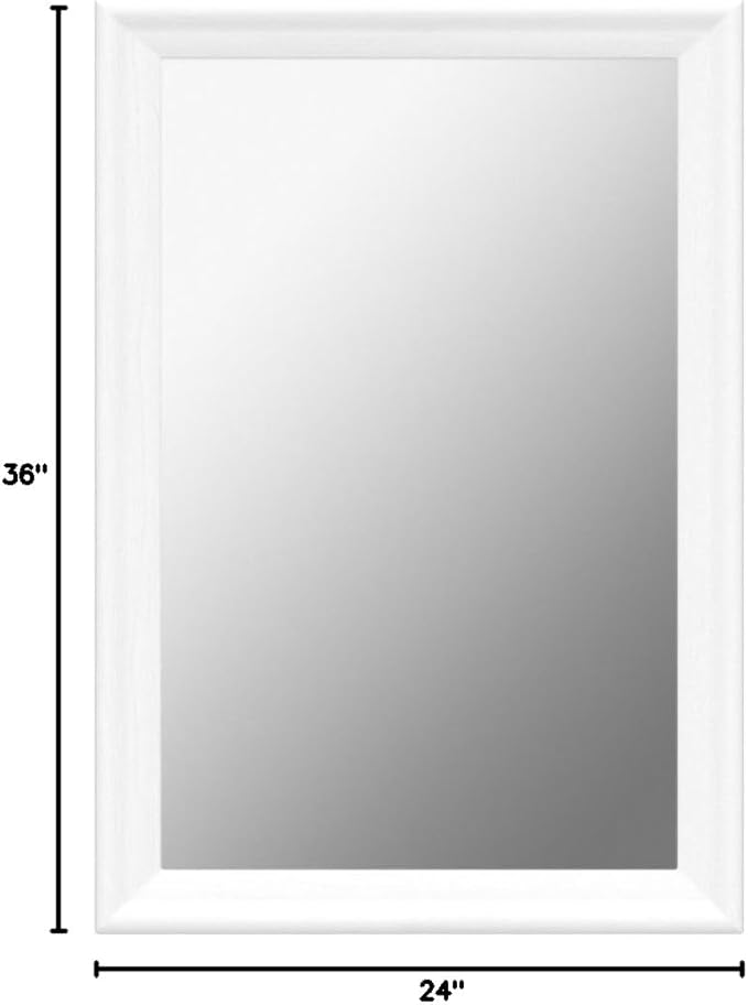 CULER White Wood Wall Mirror for Bathroom, Rectangle Rustic 24 x 36 inch - Image 8