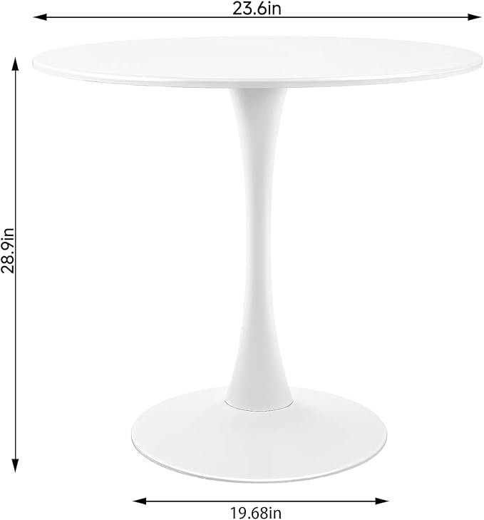 Round White Dining Table Modern Kitchen Table - Image 2