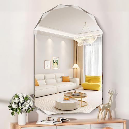 KOCUUY 30"x48" Frameless Mirror, Arched Shape - Image 7