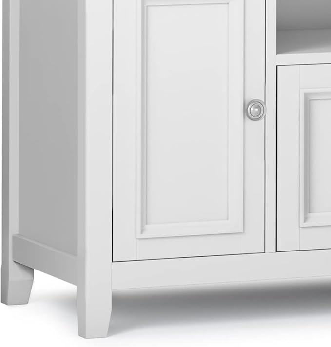 SIMPLIHOME Amherst 72-inch Wide Solid Wood TV Stand in White, - Image 9