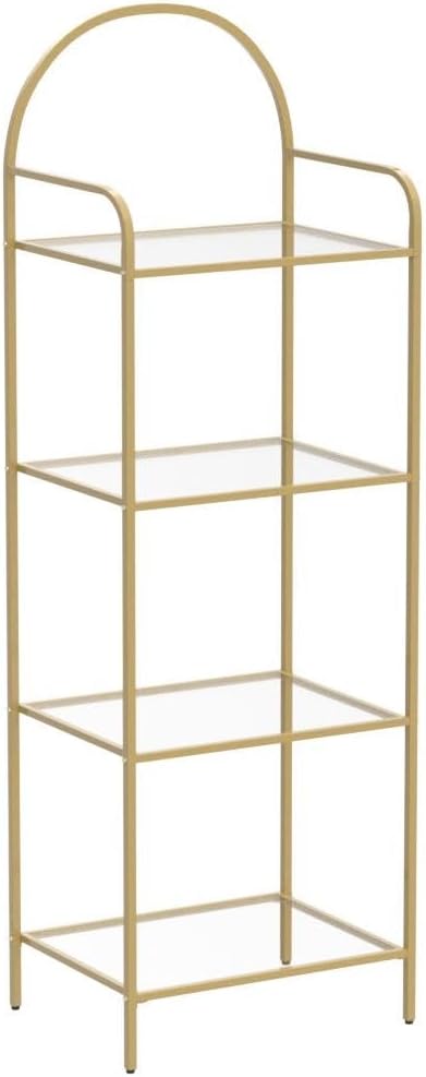 Bookcase Bookshelf, Tempered Glass Bookshelves, Slim Shelving Unit - Image 4