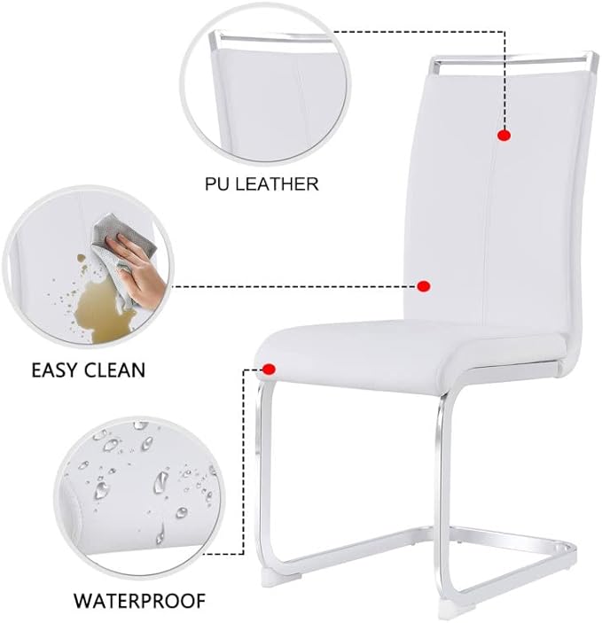 Dining Chairs Set, Kitchen Modern Metal Chairs - Image 6