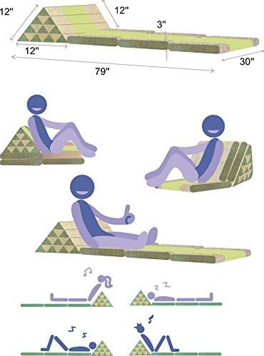 Leewadee 3-Fold Mat XXL with Triangle Cushion – Firm TV Pillow, Foldable - Image 2