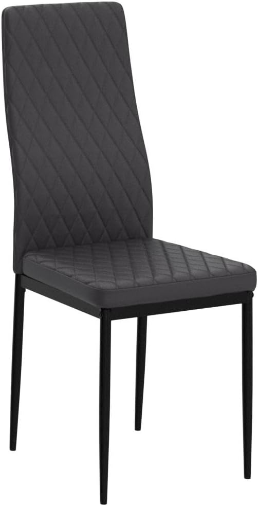 JT Modern Minimalist Dining Chair Fireproof Leather Sprayed Metal Pipe Diamond - Image 4
