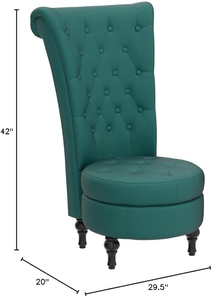 Container Furniture Direct Royal High-Back Velvet Accent Chair - Image 2