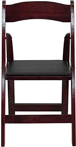 Flash Furniture 4 Pack HERCULES Series Mahogany Wood Folding Chair - Image 6