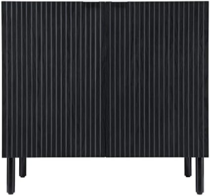 Sango Merk 2-Door Cabinet, Modern Black Storage Cabinet by Sango