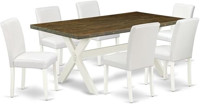 East West Furniture X077AB264-7 7 Piece Dining Room Table Set Consist of a by EastWestFurniture