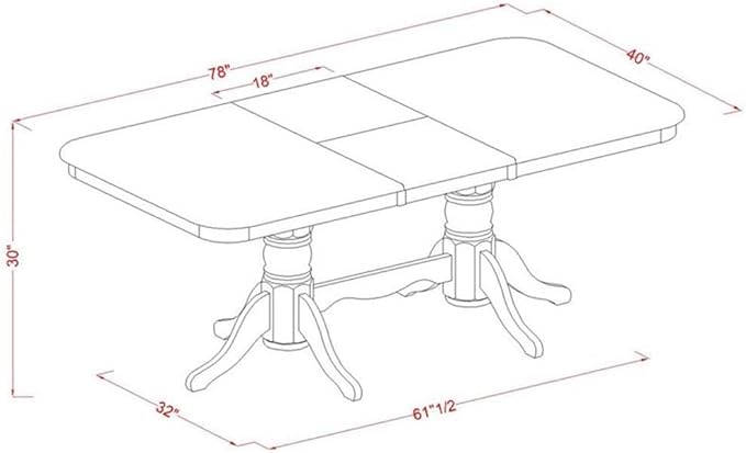 East West Furniture NADO5-WHI-W 5 Piece Kitchen Table Set - Image 5
