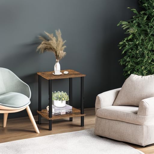 TUTOTAK End Table, Side Table, Nightstand, 2-Tier Storage Shelf, Sofa Side Table - Image 6