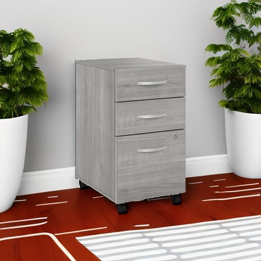 Bush Business Furniture Studio C 3 Drawer Mobile File Cabinet in Platinum Gray - Image 5