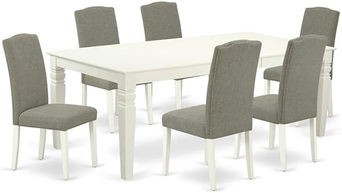 East West Furniture LGEN7-LWH-06 7 Piece Dining Room Table Set Consist of a by EastWestFurniture