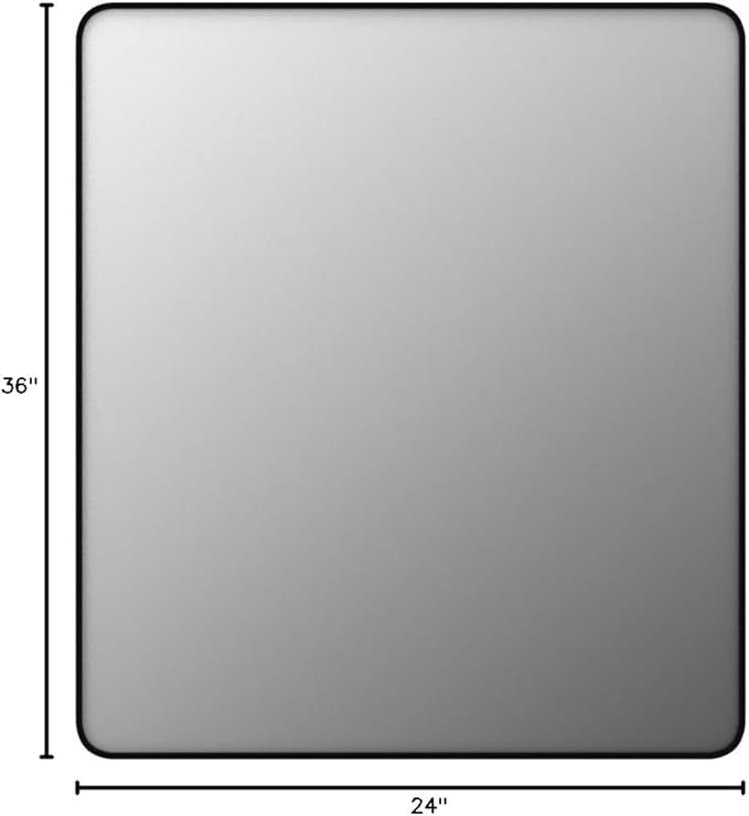 24x36 Inch Black Framed Mirror for Wall, Matte Black Bathroom Rectangle Mirror - Image 9