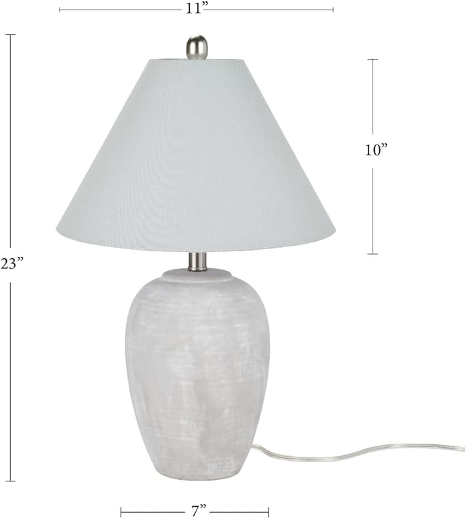 Nourison Home 23" Grey Vintage Distressed Ceramic Pot Table Lamp - Image 2