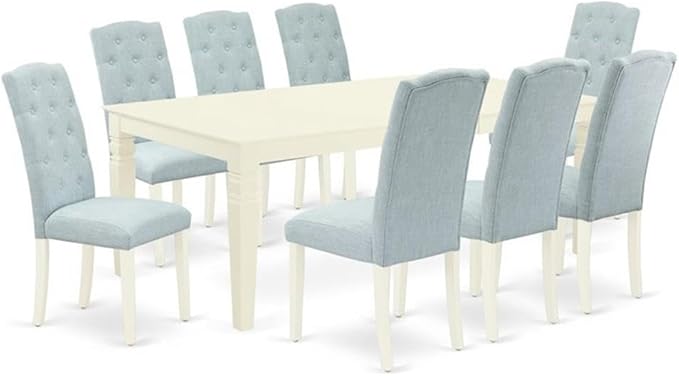 East West Furniture LGCE9-LWH-15 9 Piece Dining Room Table Set Includes a by EastWestFurniture
