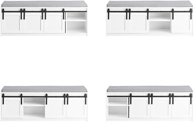 Haotian Industrial Style Shoe Storage Bench, Entryway Hallway Shoe Cabinet - Image 4