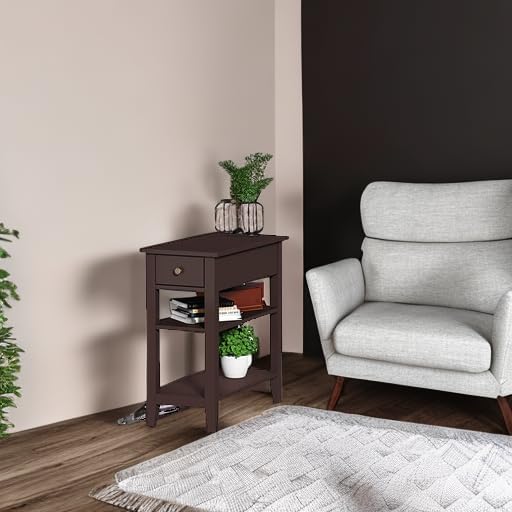 ChooChoo Narrow End Table with Charging Station, Side Table Living Room with - Image 6