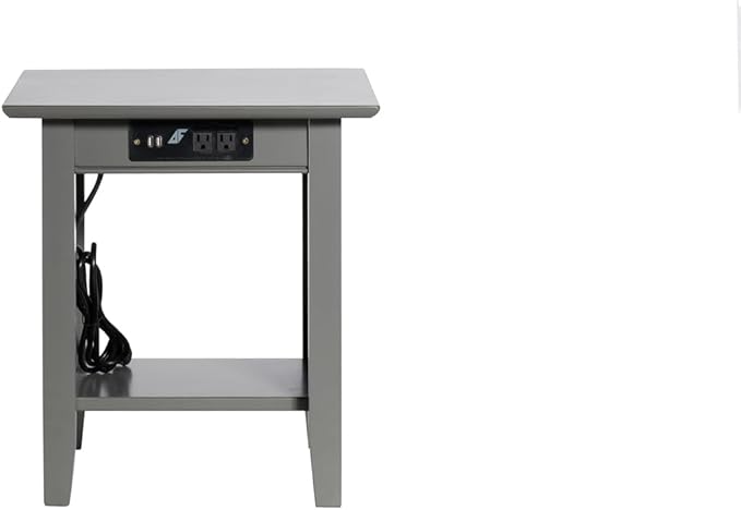AFI Nantucket End Table with Built-in Charger in Grey - Image 4