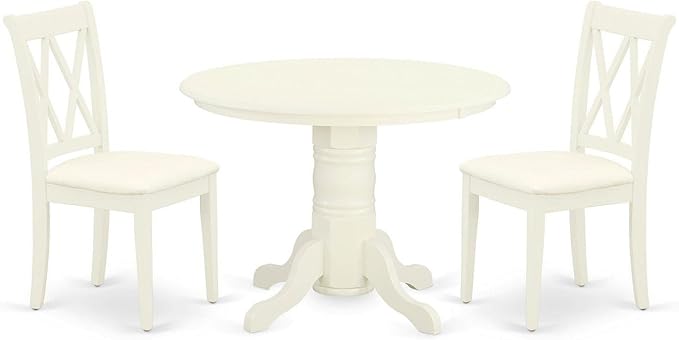 East West Furniture SHCL3-WHI-C 3 Piece Dining Room Furniture Set Contains a by EastWestFurniture