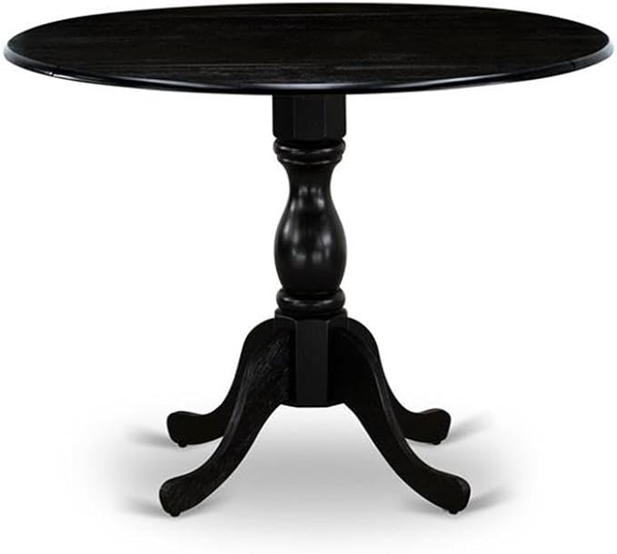 East West Furniture DLMZ3-AB6-50 3 Piece Dining Table Set Contains a Round - Image 11