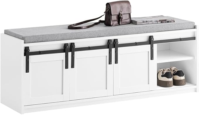 Haotian Industrial Style Shoe Storage Bench, Entryway Hallway Shoe Cabinet by Haotian