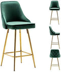 BTEXPERT Set of 2 Pack, upholstered Dining Bar Chairs Footrest High Back by BTExpert
