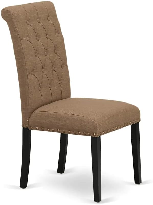 East West Furniture AMBR3-BCH-17 3 Piece Dining Table Set Contains a Round - Image 6