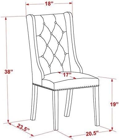 East West Furniture X797FO749-9 9 Piece Dining Set Includes a Rectangle Dining - Image 6