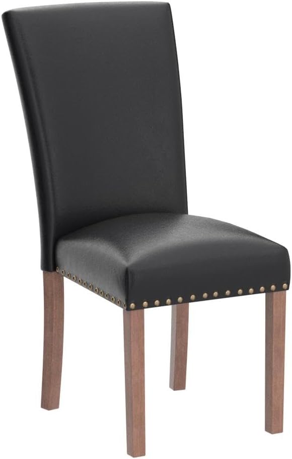 COLAMY Upholstered Parsons Dining Chairs Set of 2, PU Leather Dining Room - Image 5