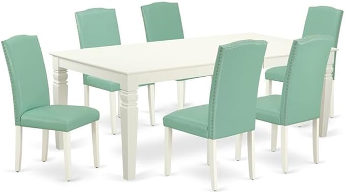 East West Furniture LGEN7-LWH-57 7 Piece Modern Dining Table Set Consist of a by EastWestFurniture