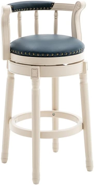 Cow top Leather Wooden Bar Stools, 360 Degree Swivel Bar Height Chair by AULIFE