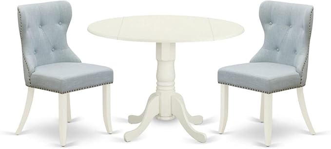 East West Furniture DLSI3-WHI-15 3 Piece Dining Room Furniture Set Contains a by EastWestFurniture