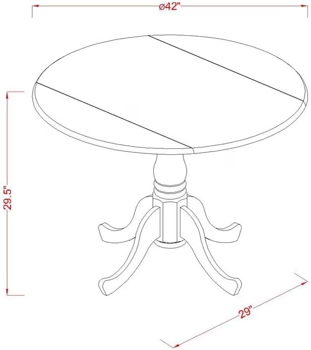 East West Furniture DLAN3-BCH-C 3 Piece Dining Room Table Set Contains a Round - Image 11