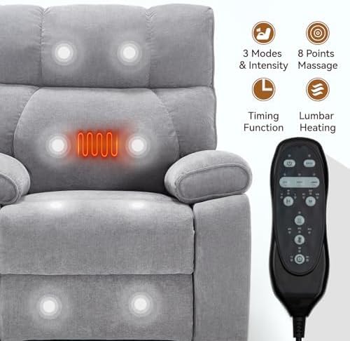 Dual Motor Power Lift Recliner Chair, 8 Positions Vibration Massage Recliner - Image 3