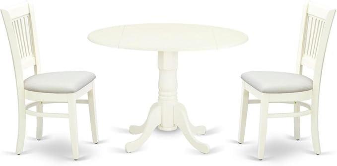 East West Furniture DLVA3-LWH-C 3 Piece Modern Dining Table Set Contains a by EastWestFurniture