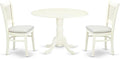 East West Furniture DLVA3-LWH-C 3 Piece Modern Dining Table Set Contains a by EastWestFurniture