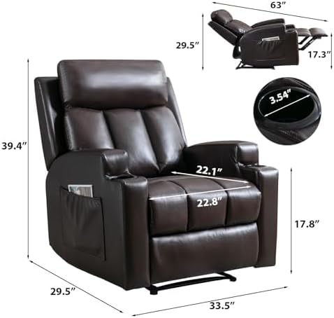 Phoenix Home Manual Recliner Chair Set of 2 - Image 3