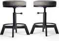 Industrial Bar Stools-Standard Height Chairs-Swivel Pu Seat-Kitchen Island by BOKKOLIK