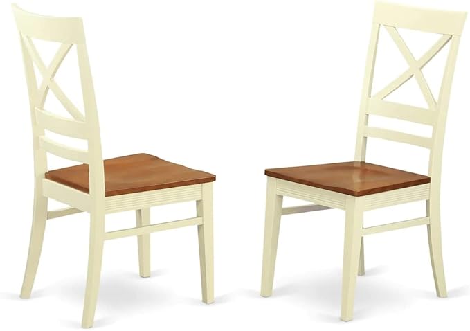 East West Furniture PLQU7-WHI-W 7 Piece Kitchen Table & Chairs Set Consist of - Image 5