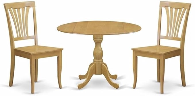 East West Furniture DMAV3-OAK-W 3 Piece Kitchen Table Set by EastWestFurniture