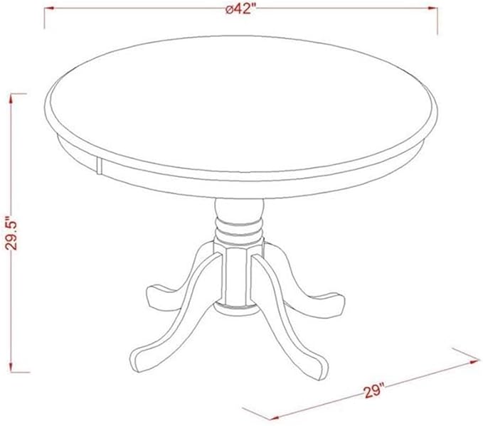 East West Furniture HBDU5-MAH-C 5 Piece Modern Dining Table Set Includes a - Image 5