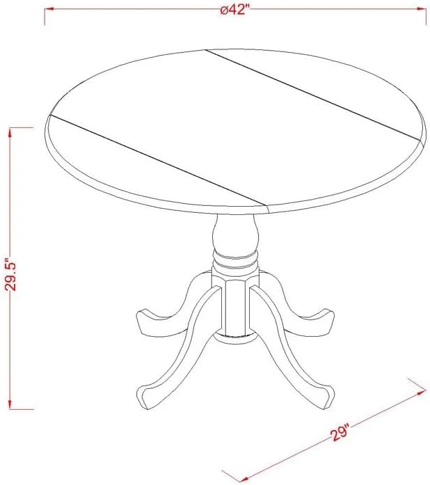 East West Furniture DLAS3-MAH-26 3 Piece Mid Century Modern Dining Table Set - Image 11