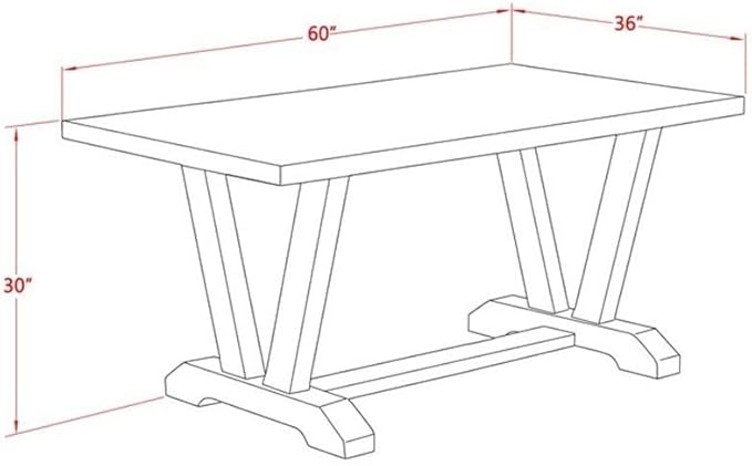 East West Furniture VT676 V-Style Modern Dining Table - Image 5
