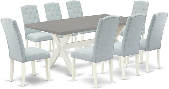 East West Furniture X097CE215-9 9 Piece Kitchen Table Set Includes a Rectangle by EastWestFurniture