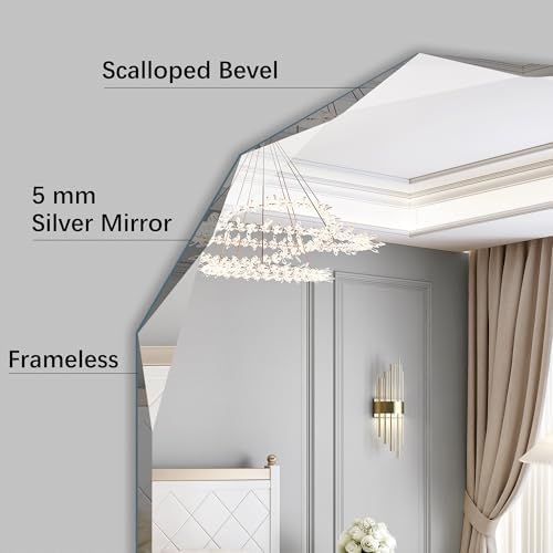 KOCUUY 30"x48" Frameless Mirror, Arched Shape - Image 11
