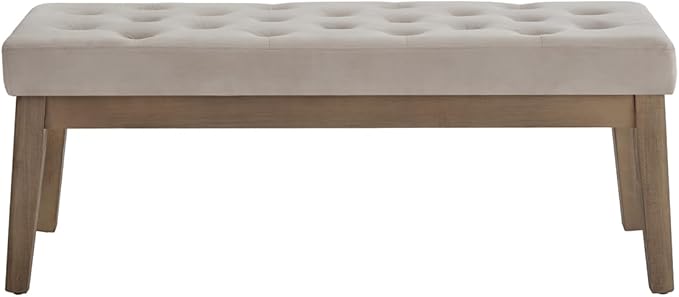 24KF Velvet Upholstered Buttons Tufted Entryway Bench - Image 6