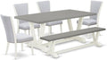 East West Furniture V097VE005-6 6 Piece Kitchen Table Set Contains a Rectangle by EastWestFurniture